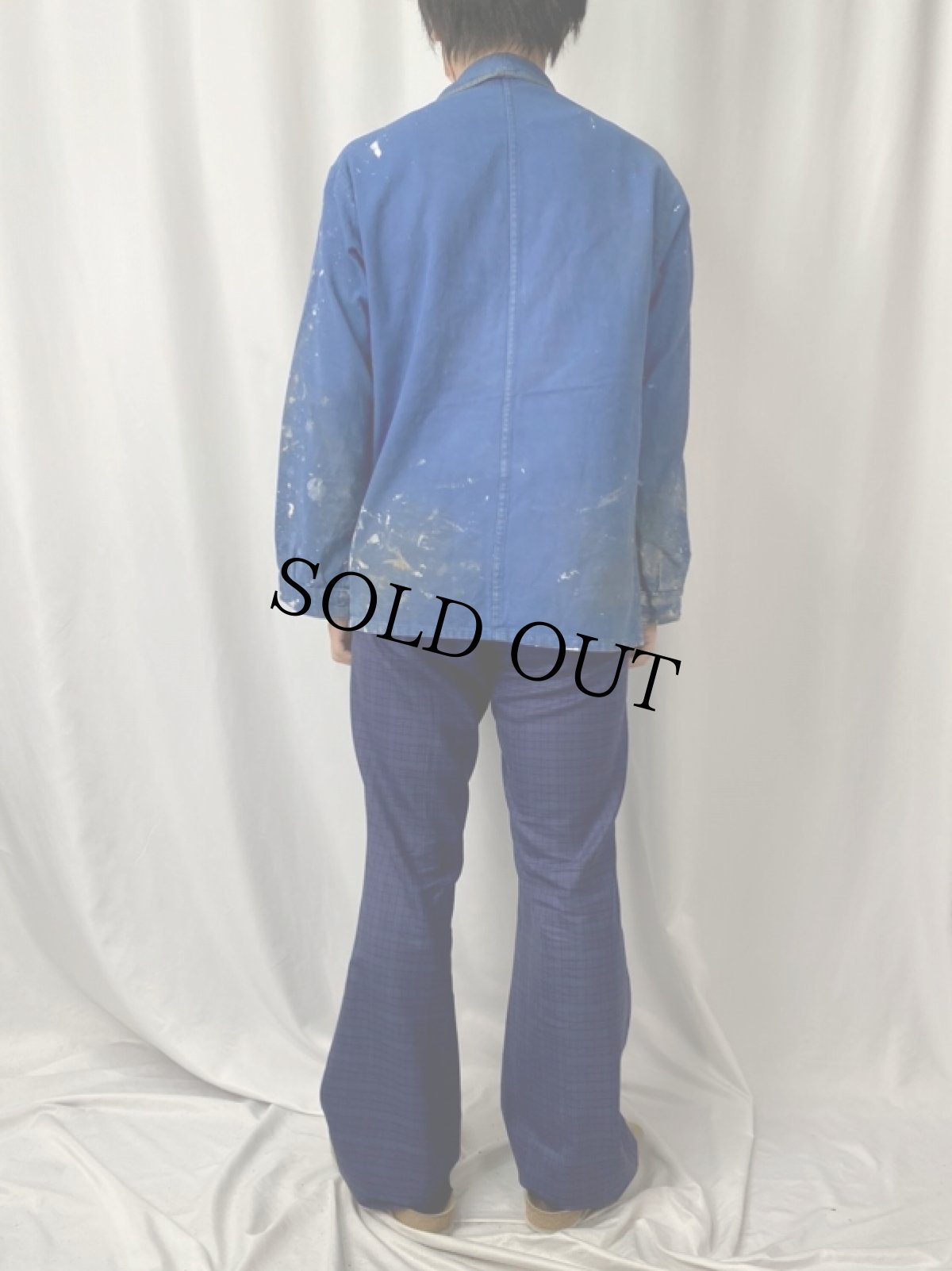 画像4: VINTAGE EURO ペンキペイント コットンカバーオール SIZE42 (4)