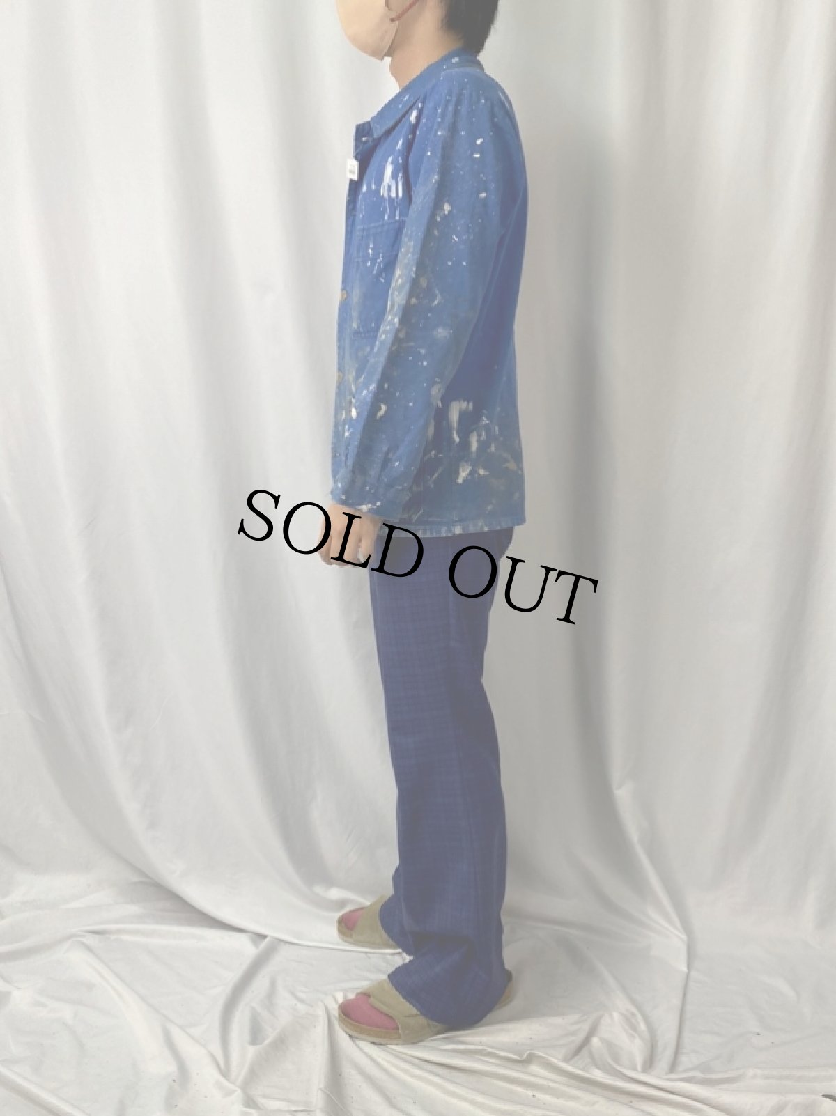 画像3: VINTAGE EURO ペンキペイント コットンカバーオール SIZE42 (3)