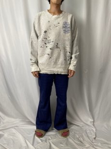 画像2: 90's Lee USA製 REVERSE WEAVE TYPE "LARKSPUR FIRE DEPT." ペンキペイント スウェット L (2)