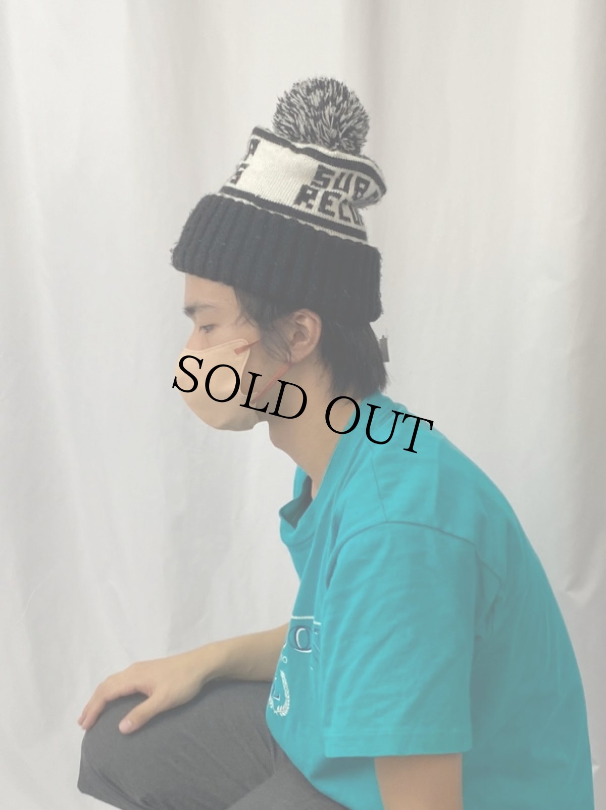 画像3: SUB POP RECORDS ポンポン付き ニットキャップ BLACK (3)