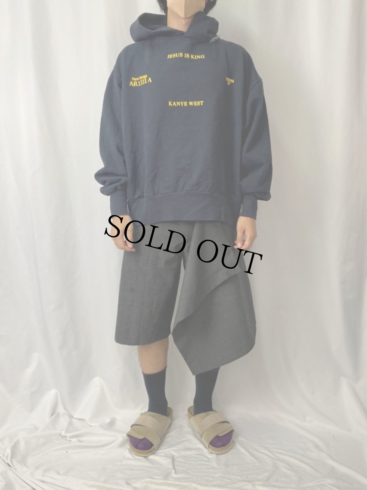 画像3: Kanye West "JESUS IS KING" ヒップホップ スウェットフーディー BLACK (3)