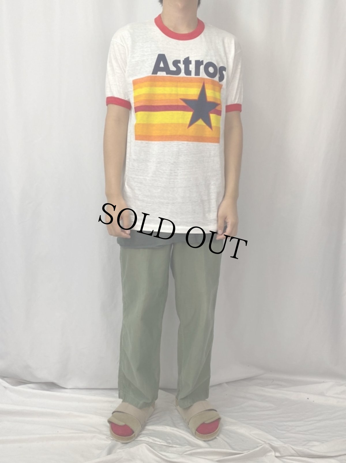画像2: 70's Hanes USA製 "Astros" リンガーTシャツ L (2)