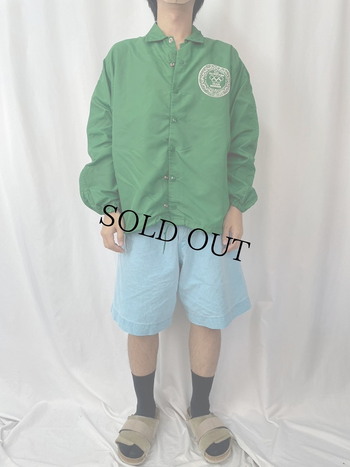 画像3: 60's XIX OLIMPIADA "Bollam's Cycle" フロッキープリント コーチジャケット M (3)