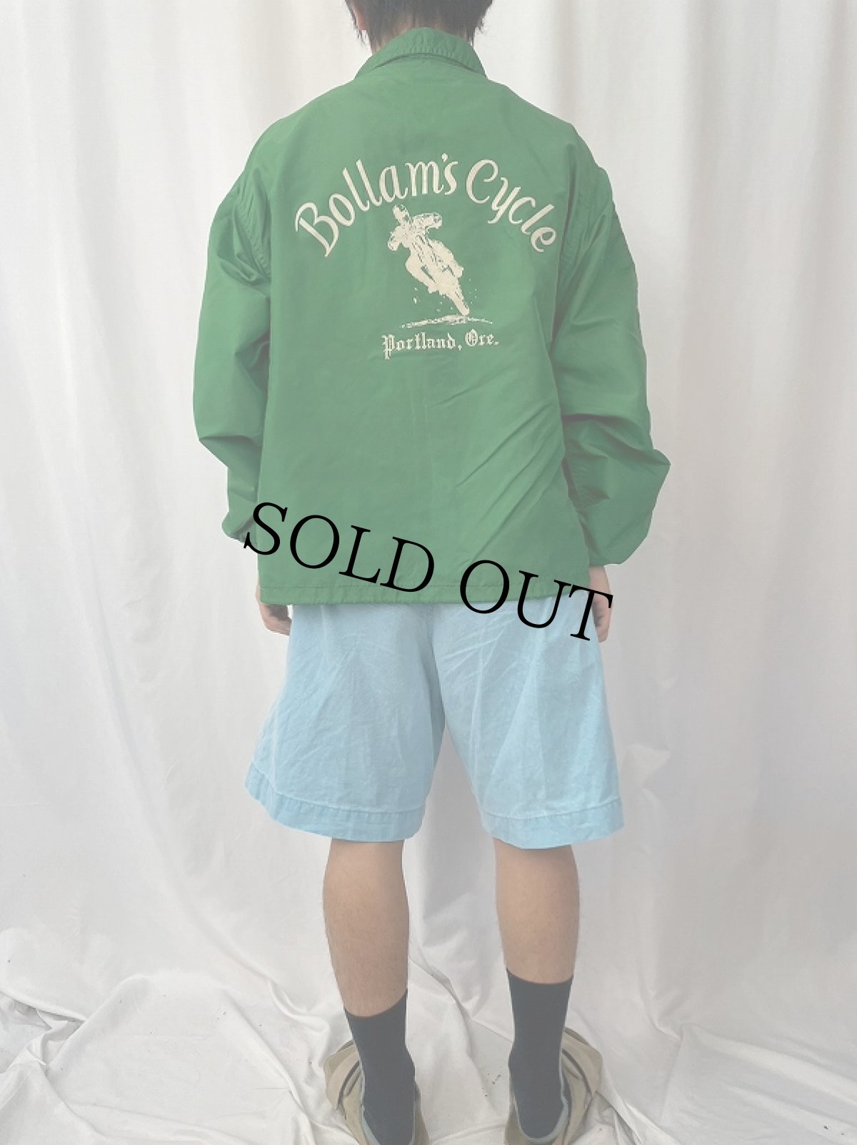 画像5: 60's XIX OLIMPIADA "Bollam's Cycle" フロッキープリント コーチジャケット M (5)