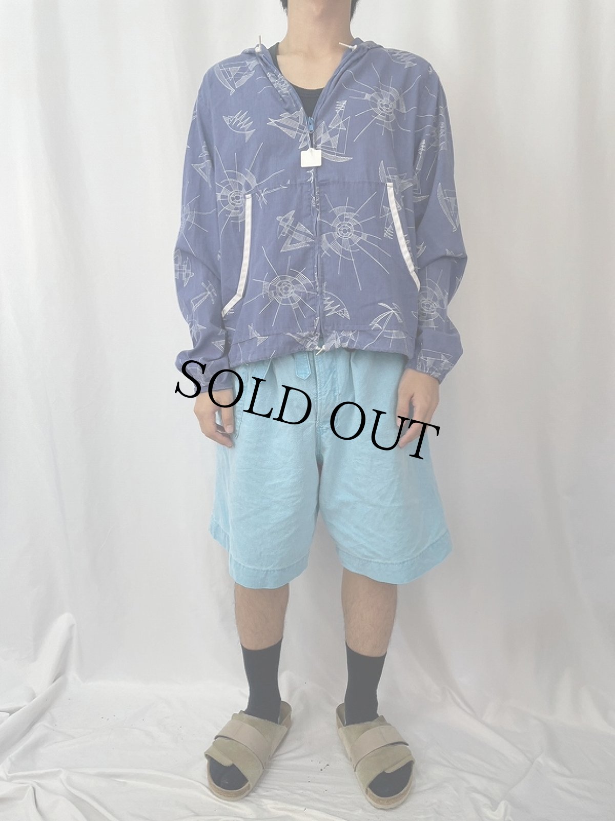 画像2: 70〜80's Sears KINGS ROAD マリン柄 ジップパーカー L (2)