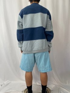 画像4: 90's LANDS'END USA製 ボーダー柄 前V 鹿の子スウェット XL (4)