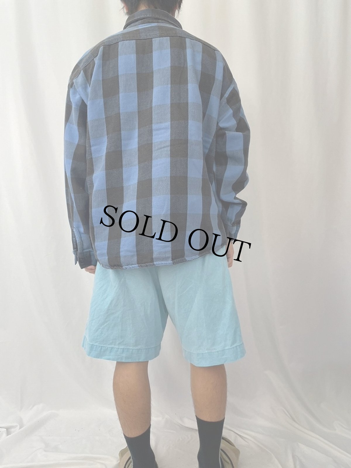 画像4: 80's DAKOTA BY FIVEBROTHER USA製 ブロックチェック柄 ヘビーネルシャツ 2XL (4)