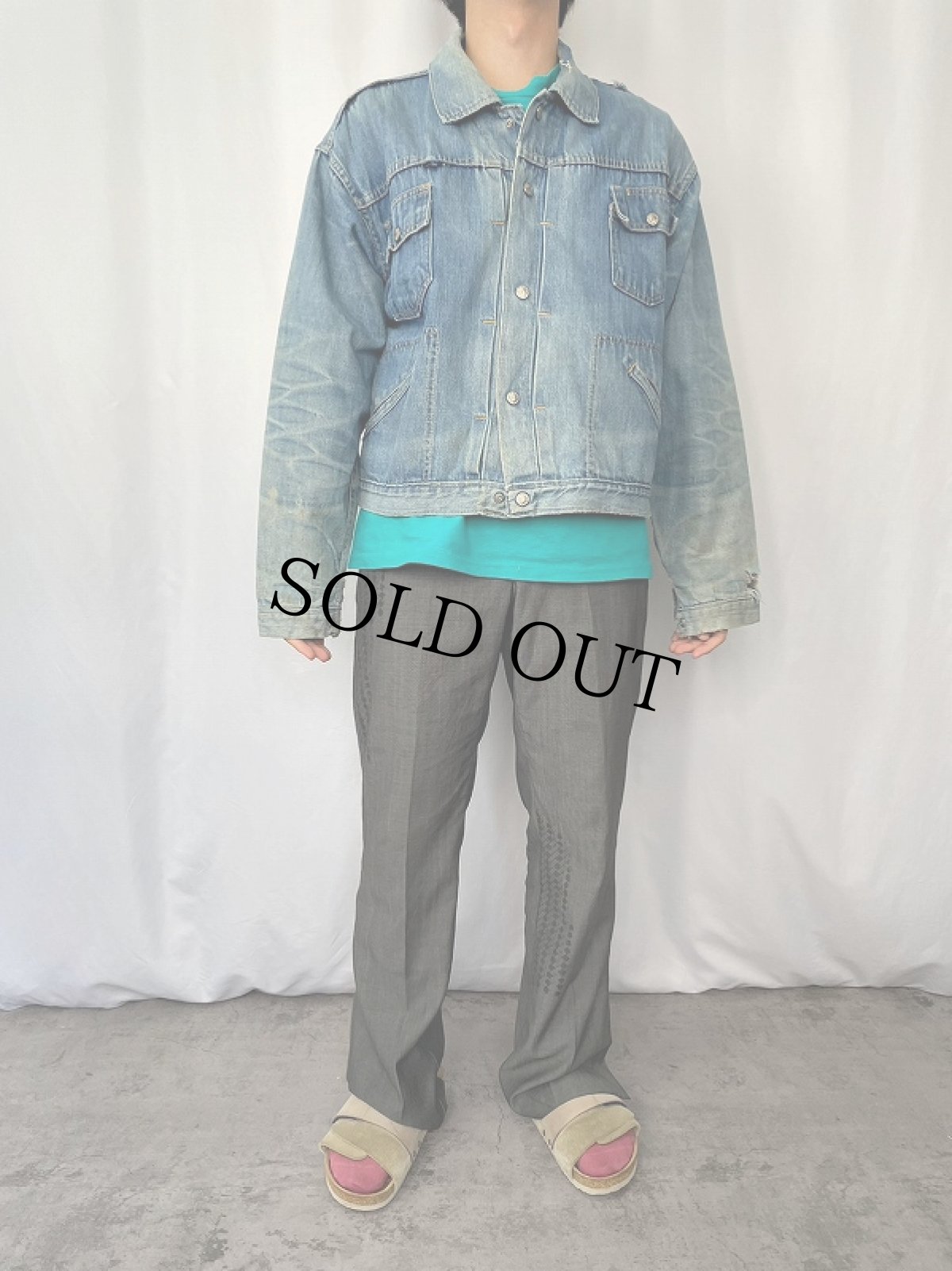 画像2: 70's  STOREBRAND 4ポケットデニムジャケット SIZE46 (2)