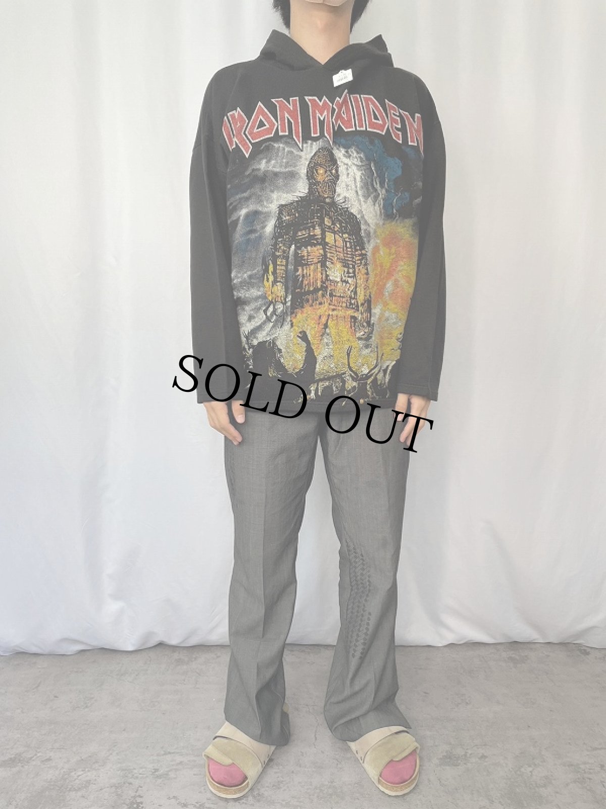 画像3: IRON MAIDEN ヘヴィメタルバンドスウェットフーディー L (3)