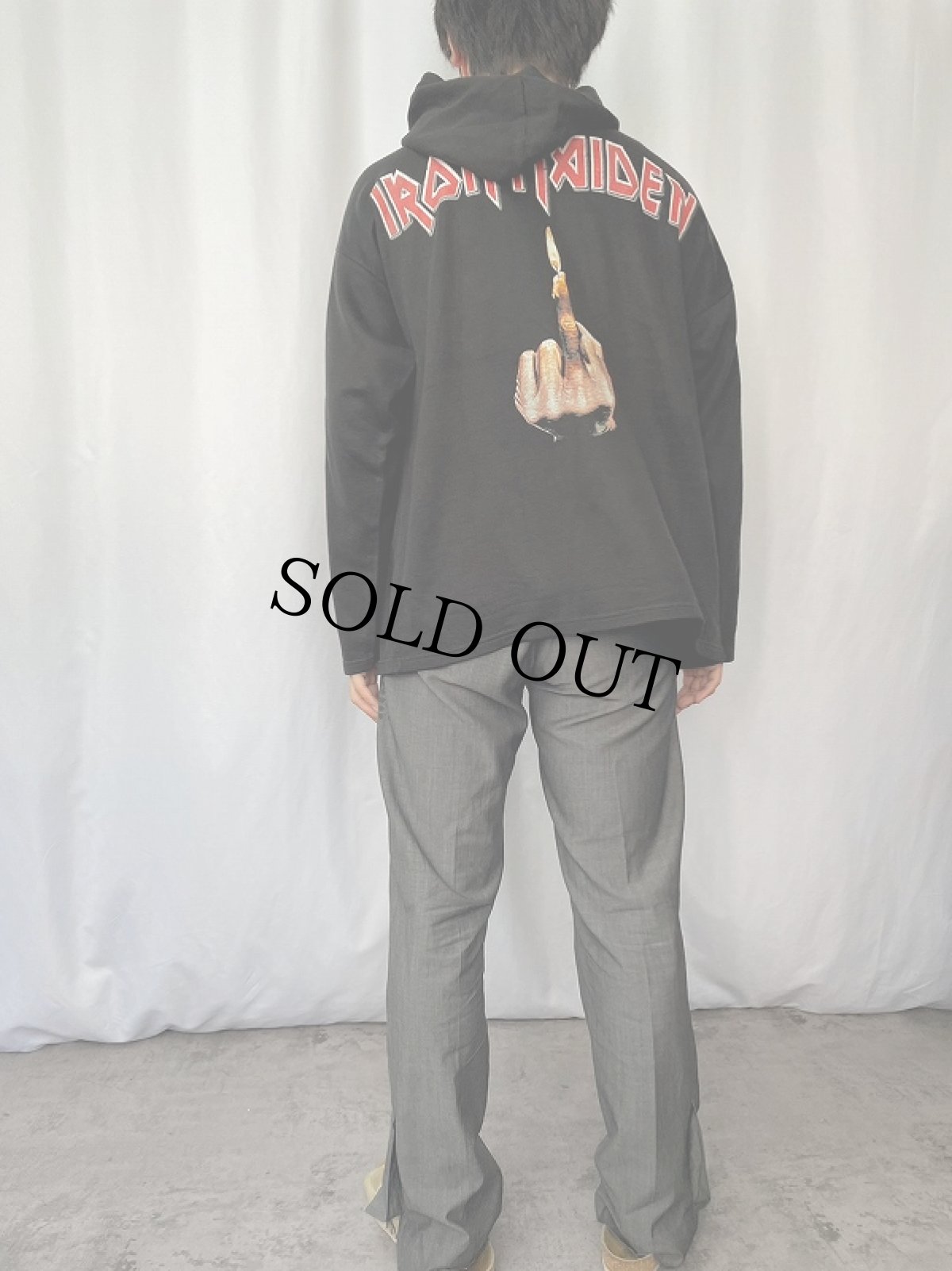 画像4: IRON MAIDEN ヘヴィメタルバンドスウェットフーディー L (4)