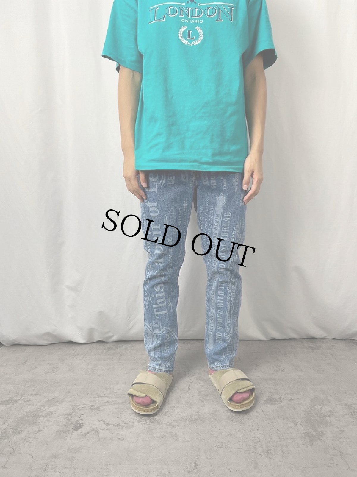 画像2: Levi's PREMIUM 501 総柄デニムパンツ W31 (2)