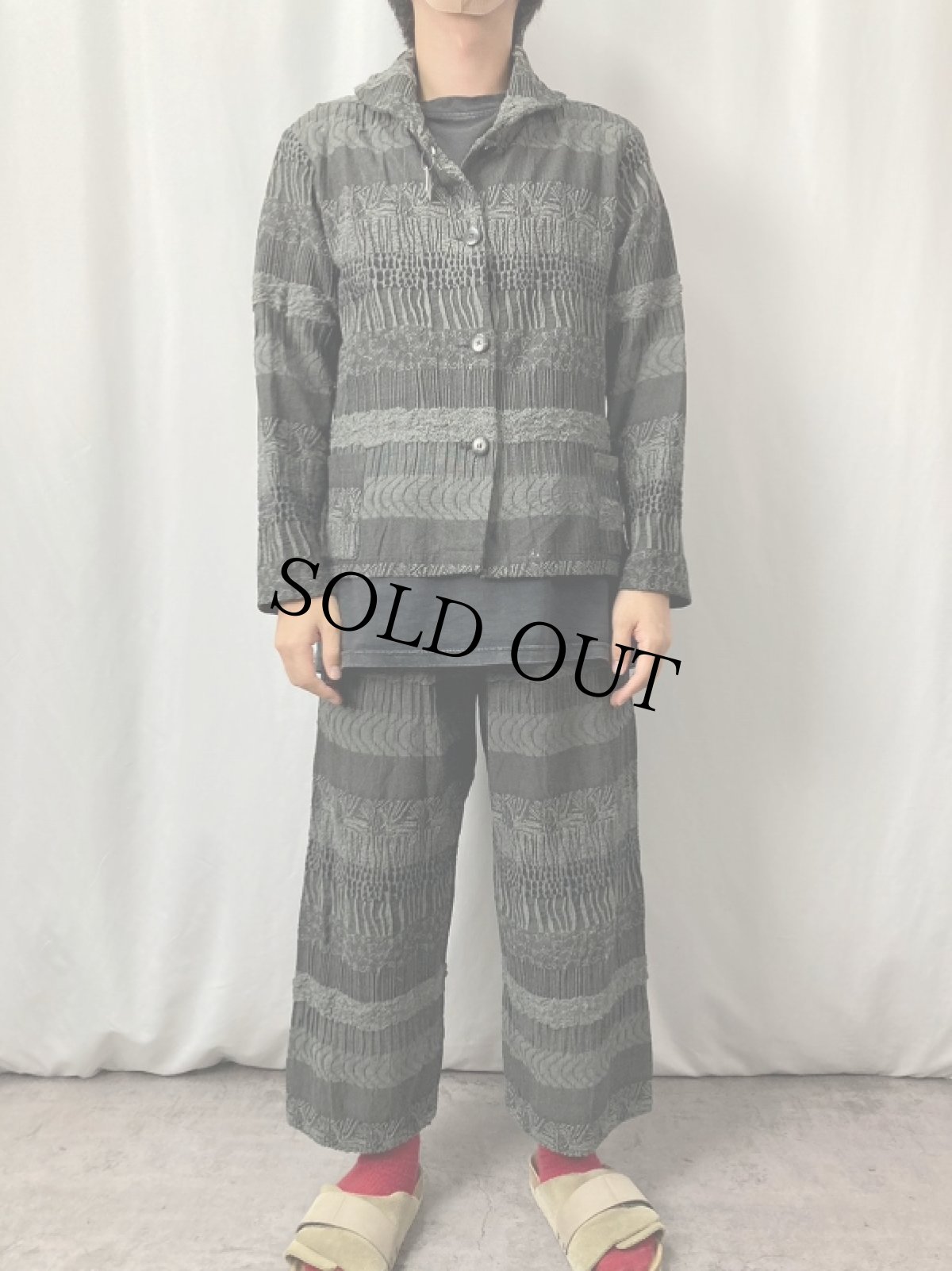 画像2: MINAKO GERMANY製 総柄 ジャケット / イージーパンツ SETUP (2)