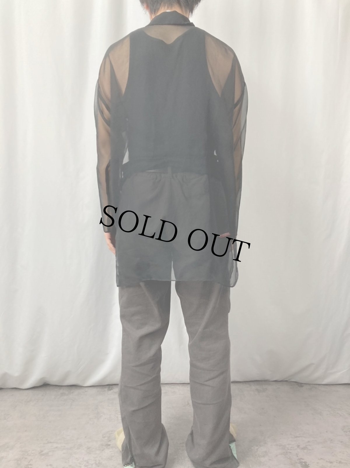 画像3: 80〜90's MODA INTL オープンカラーシースルーシャツ ONESIZE (3)