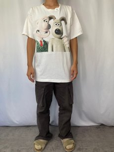 画像2: 90's WALLACE & GROMIT アニメキャラクタープリントTシャツ XL (2)