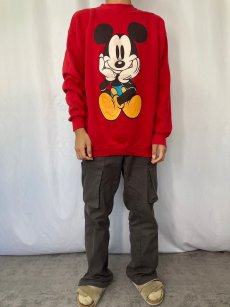 画像2: 90's MICKEY&CO. USA製 青パンミッキー プリントスウェット M (2)