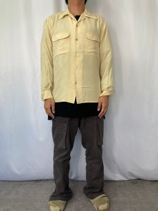 画像2: 80〜90's HENRI BENDEL New York オープンカラー シルクシャツ S (2)