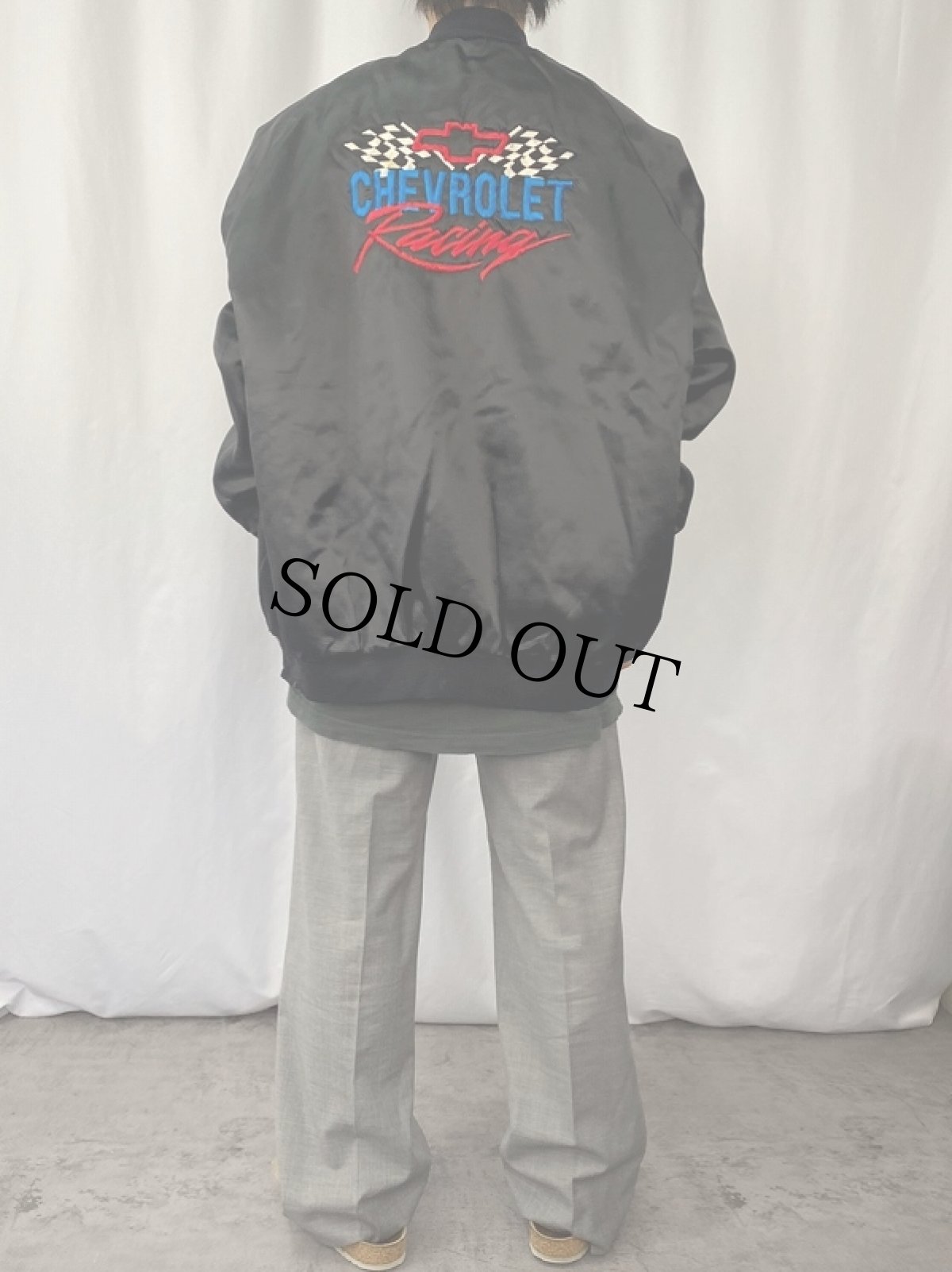 画像3: 80's West Ark USA製 "CHEVROLET Racing" ロゴ刺?スタジャン BLACK 4XL (3)