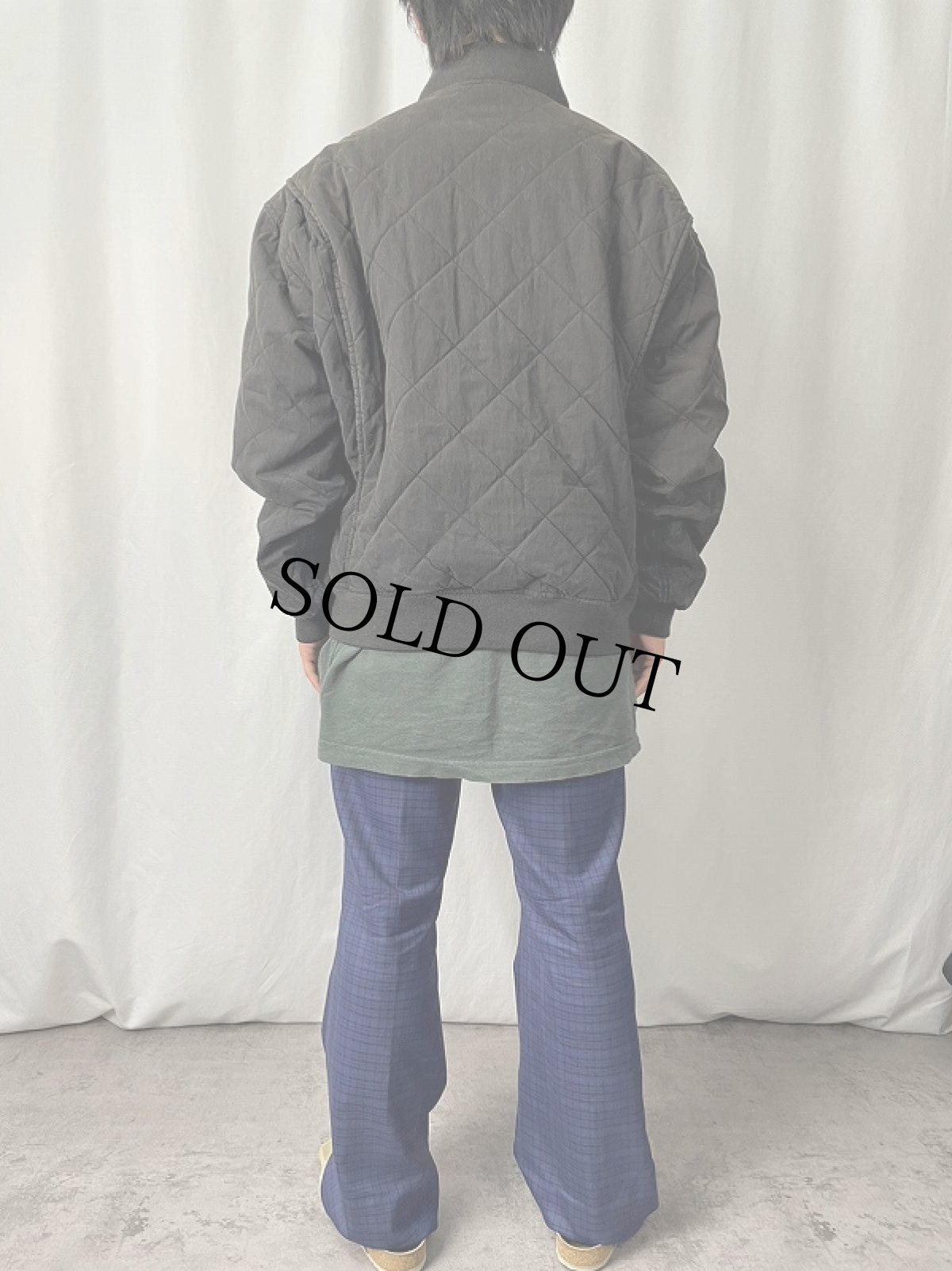 画像3: POLO Ralph Lauren ロゴ刺繍 コットン×ナイロン 中綿入り キルティングジャケット BLACK L (3)