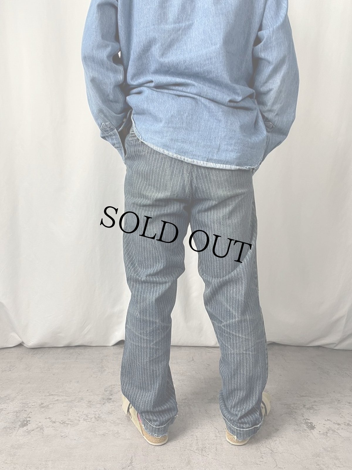 画像3:  Ralph Lauren ITALY製 ブルックリンチョークストライプ デニムパンツ W36  (3)