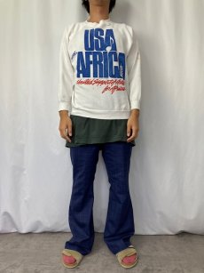 画像2: 80's USA for Africa "We Are The World" チャリティーソング プリントスウェット  (2)