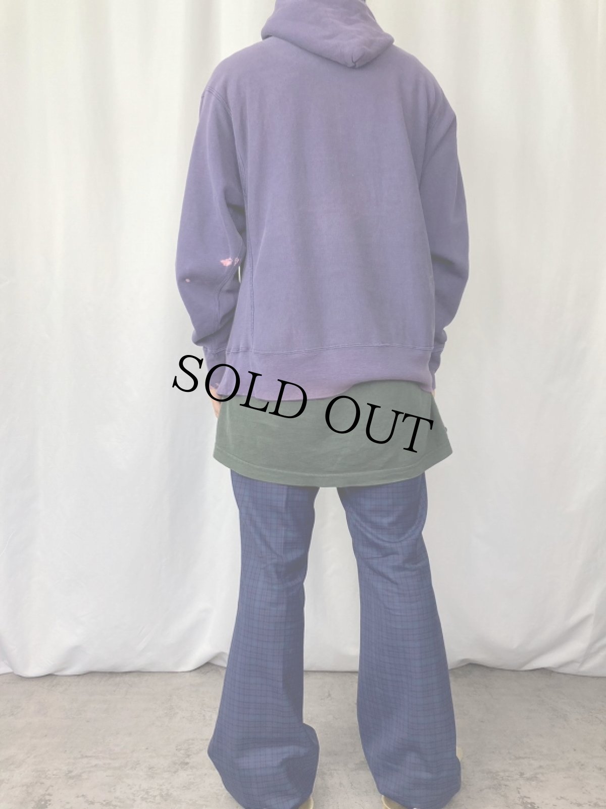 画像3: 70〜80's Champion 青単色タグ REVERSE WEAVE USA製 "PLATTSBURGH STATE" プリントスウェットフーディー L (3)