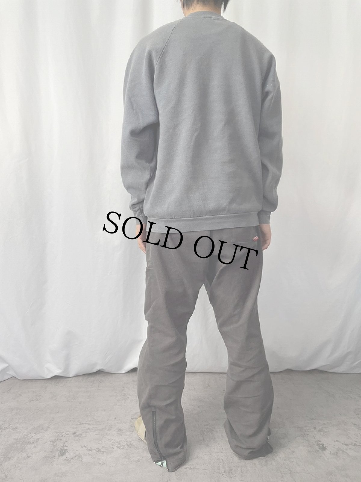 画像3: 80's VOGUE IRELAND製 ロゴ刺繍ラグランスウェット L (3)