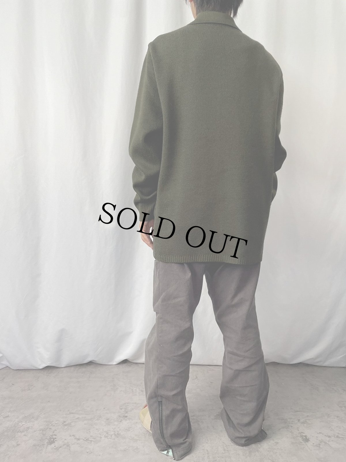 画像3: 90's Burberrys' チェック柄 ニット切り替え ウールジャケット  (3)