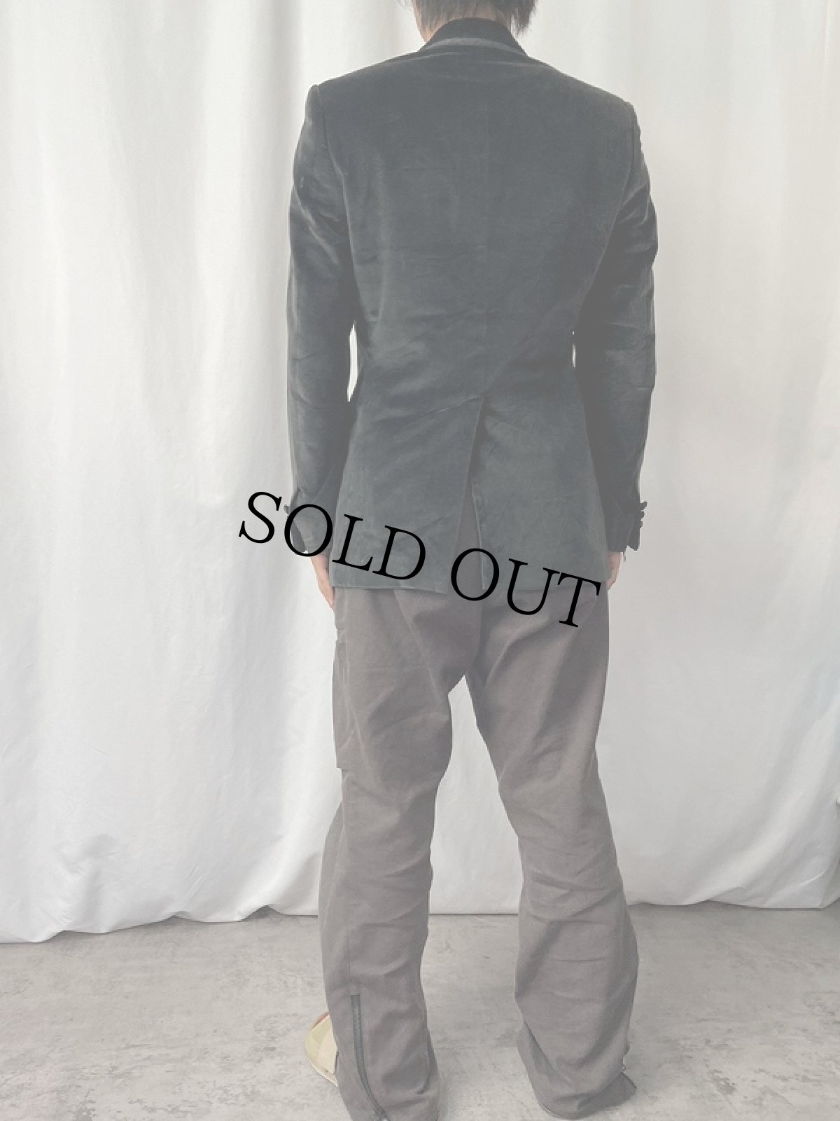 画像3: 90's DOLCE&GABBANA ベルベットテーラードジャケット BLACK (3)