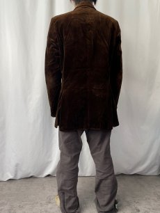 画像3: 80's YVES SAINT LAURENT FRANCE製 ベルベットテーラードジャケット BROWN (3)