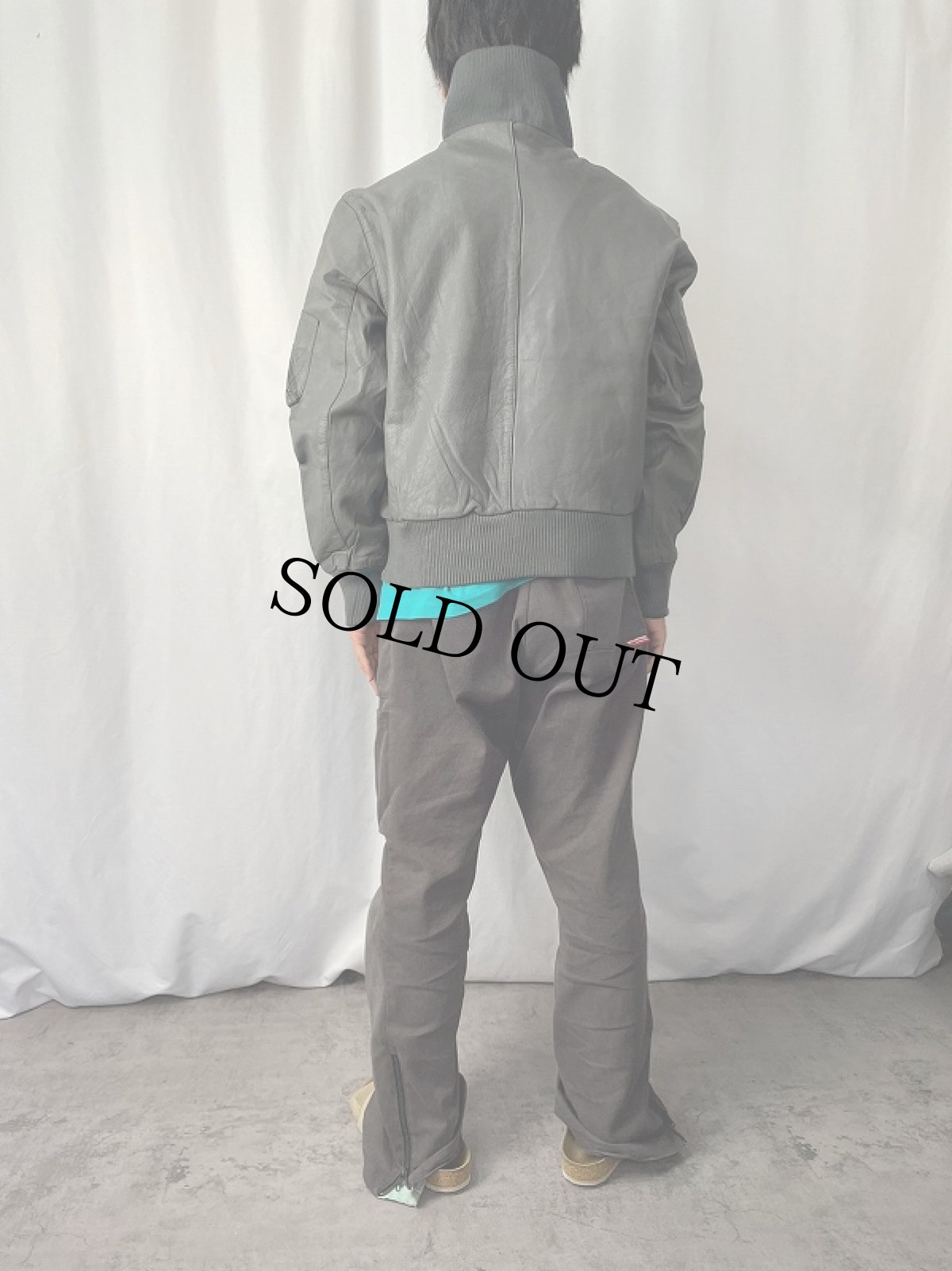 画像3: 民間品 ドイツ軍 フライトレザージャケット SIZE48 (3)