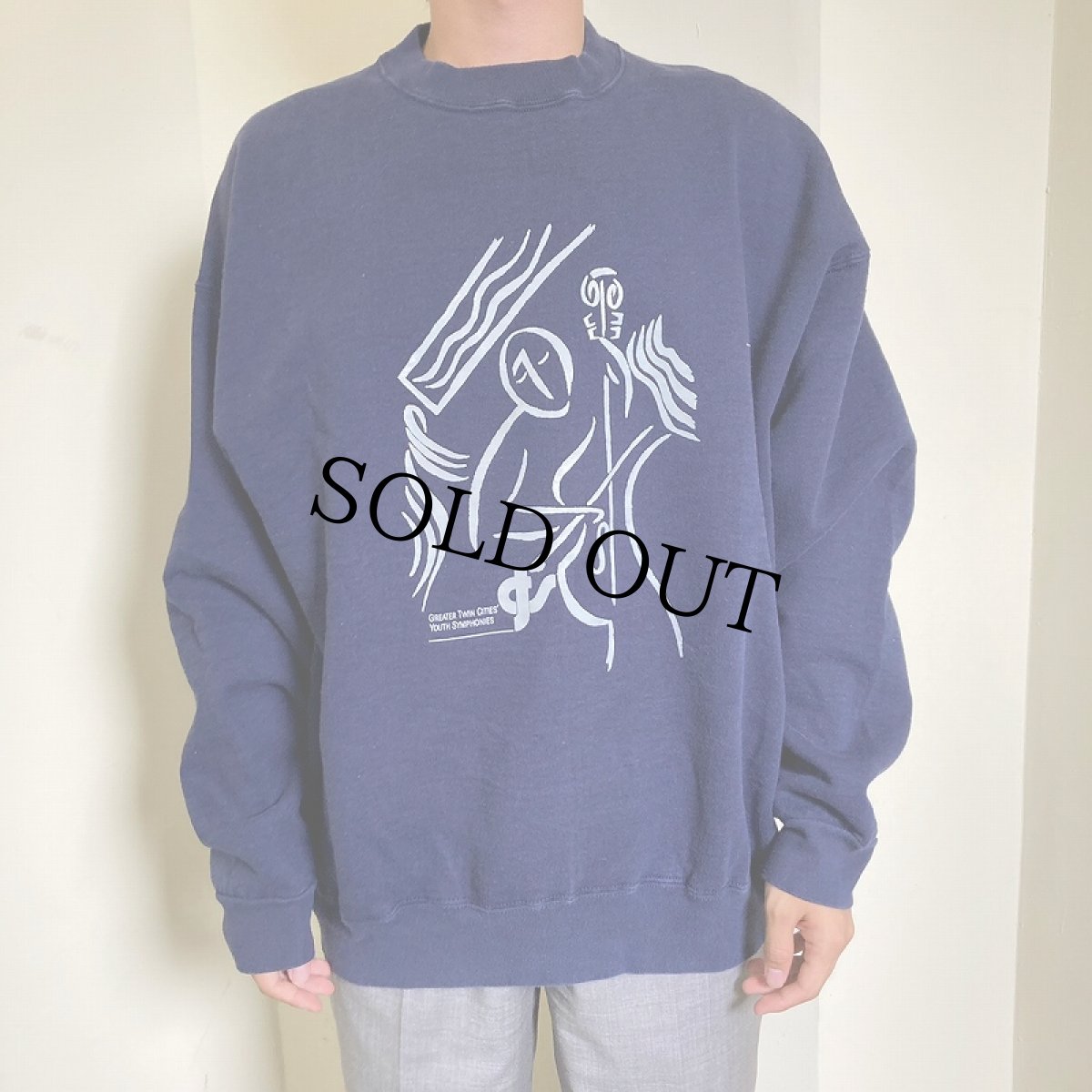 画像2: 90's GREATER TWIN CITIES' YOUTH SYMPHONIES 芸術団体 アートプリントスウェット NAVY XL (2)