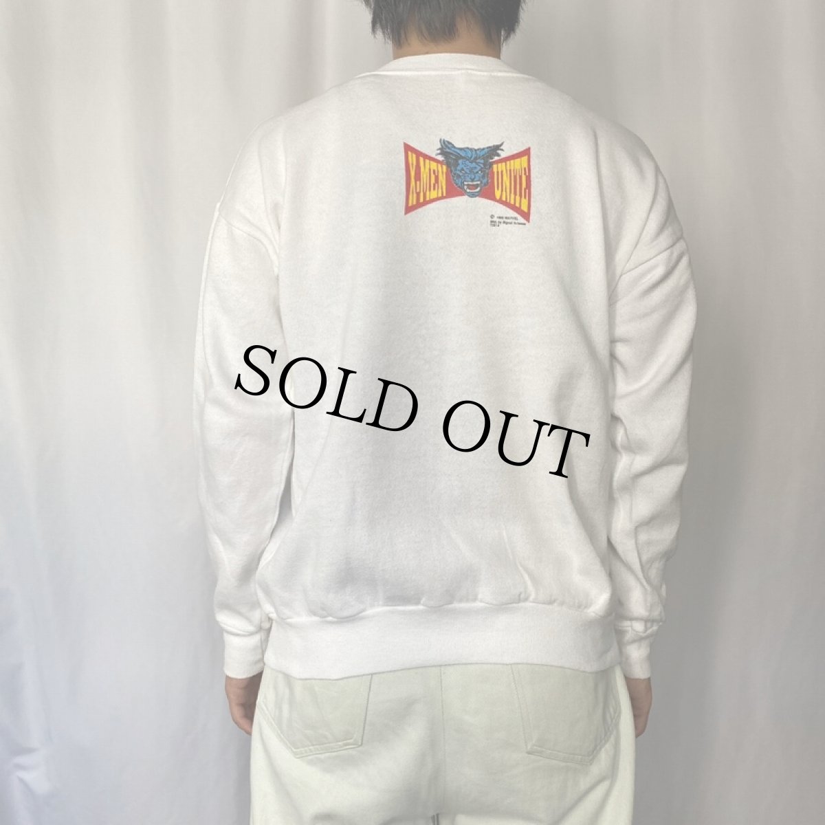 画像3: 90's MARVEL X-MEN "MUTANTS UNITE" キャラクタープリントスウェット L (3)