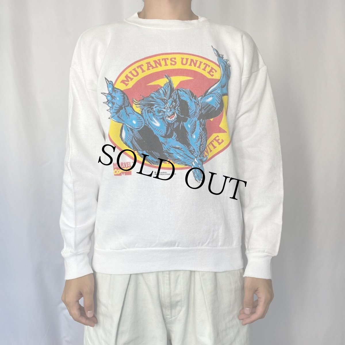 画像2: 90's MARVEL X-MEN "MUTANTS UNITE" キャラクタープリントスウェット L (2)