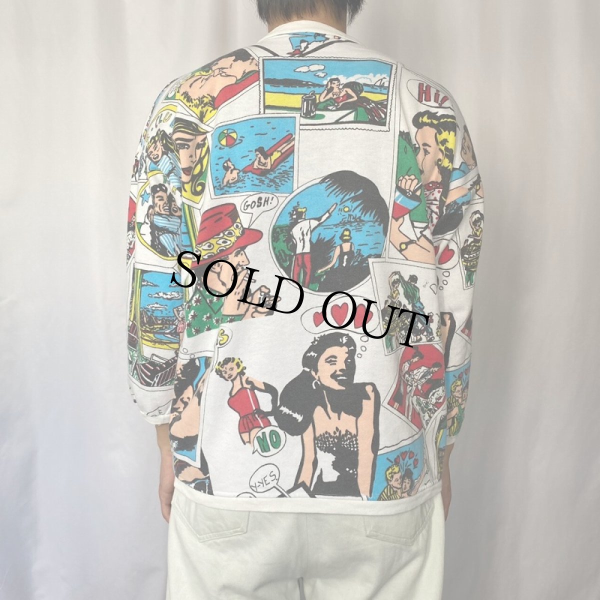 画像3: 90's NECESSARY OBJECTS アメコミ総柄プリントスウェット (3)