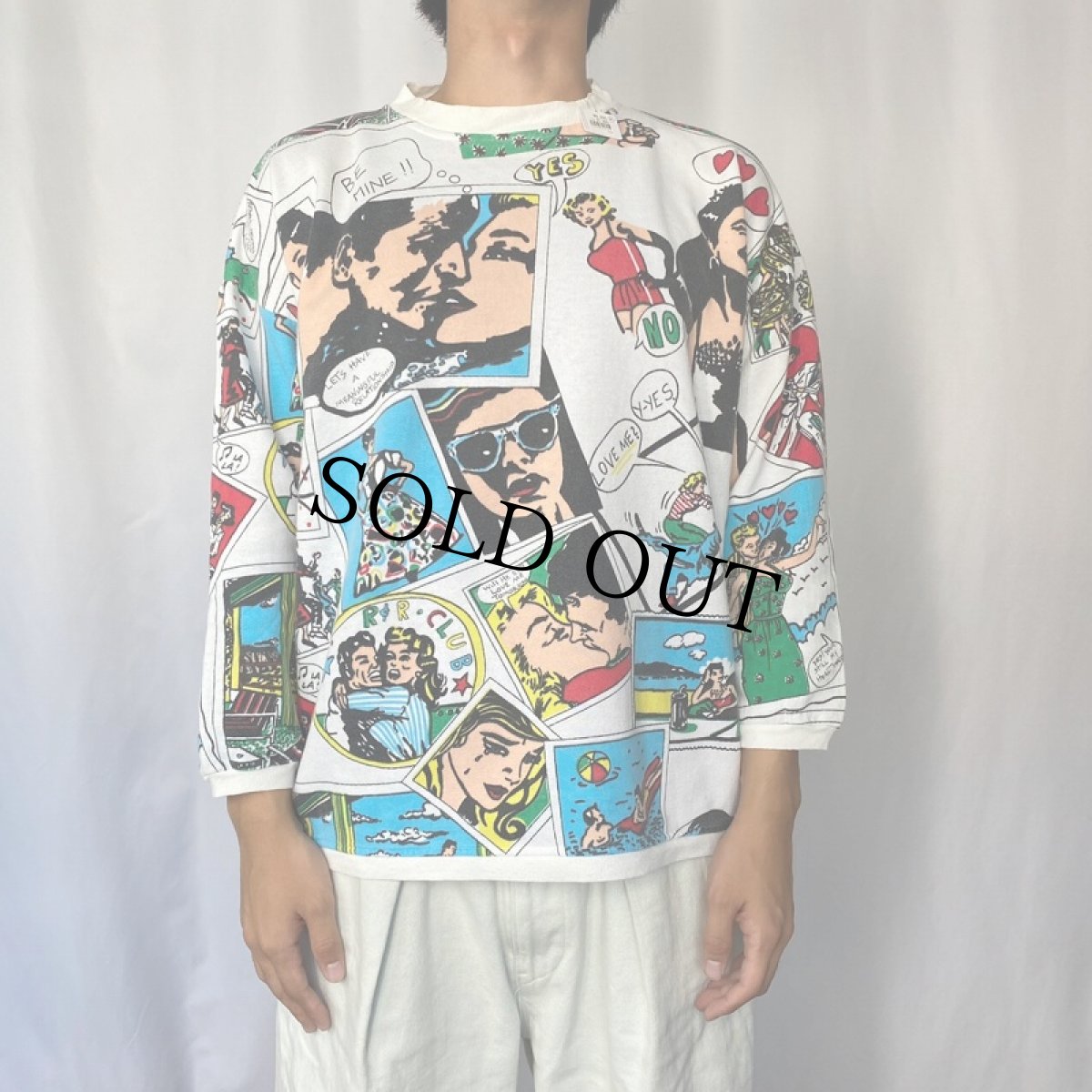 画像2: 90's NECESSARY OBJECTS アメコミ総柄プリントスウェット (2)