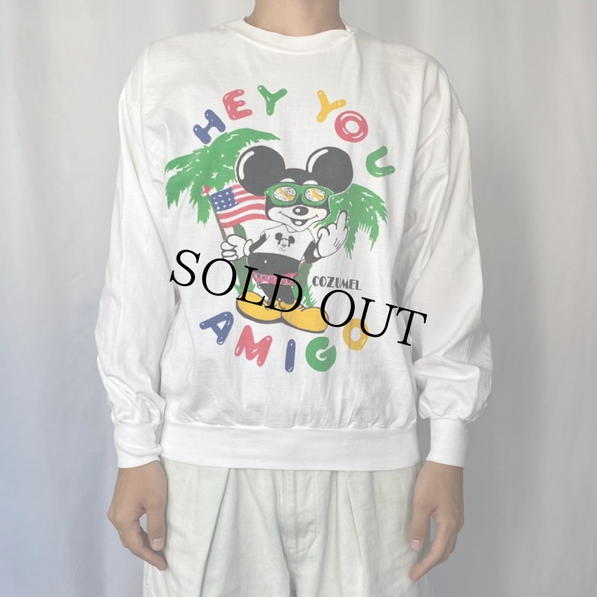 画像2: 80's ブート MICKEY MOUSE キャラクタープリントスウェット (2)