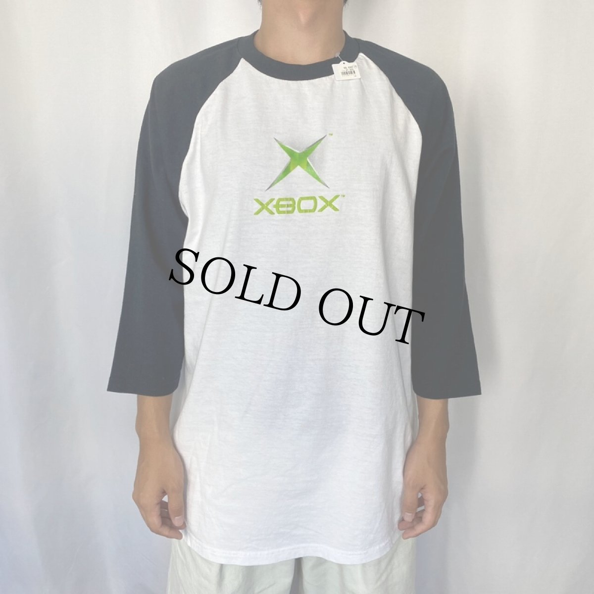 画像2: 2000's XBOX ゲームロゴプリントラグランTシャツ L (2)