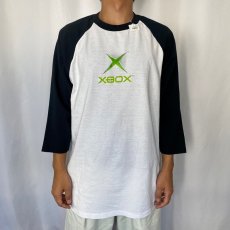 画像2: 2000's XBOX ゲームロゴプリントラグランTシャツ L (2)