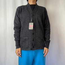 画像2: 40's Interlock ウールニットカーディガン DEADSTOCK SIZE44 (2)