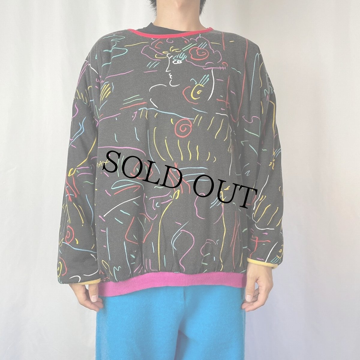 画像5: 80's NEO MAX "PETER MAX SIGNATURE SERIES" 中綿入り リバーシブルスウェット (5)