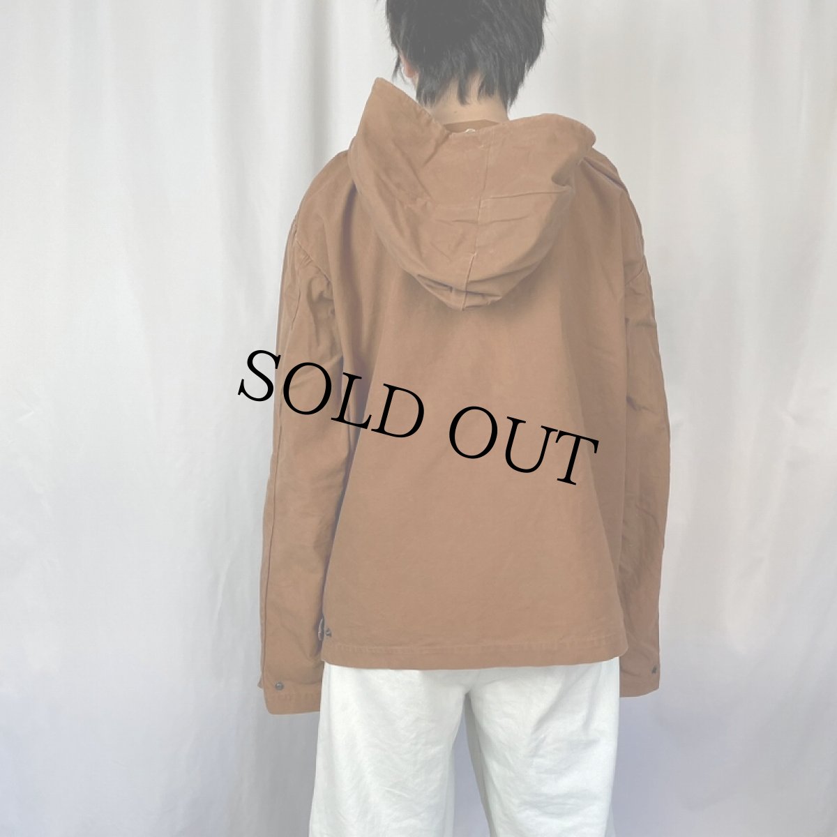 画像3: レースアップ コットンダックプルオーバーパーカー (3)