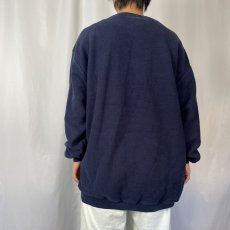 画像3: 90's LANDS'END USA製 前V 鹿の子スウェット NAVY XL (3)