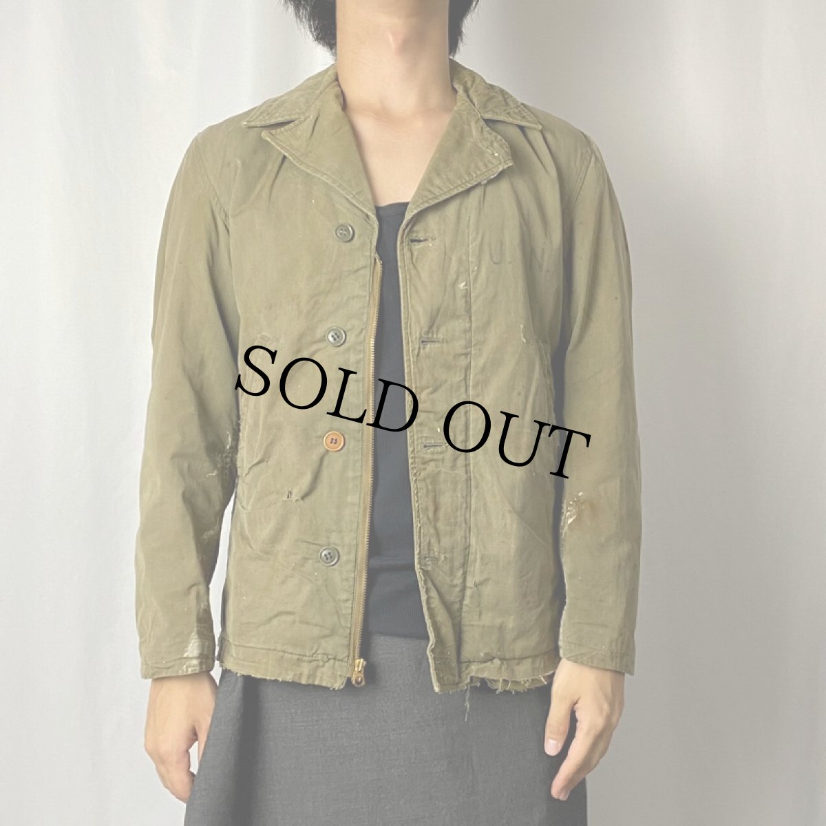 画像2: 【SALE】 40's U.S.NAVY N-4 デッキジャケット (2)