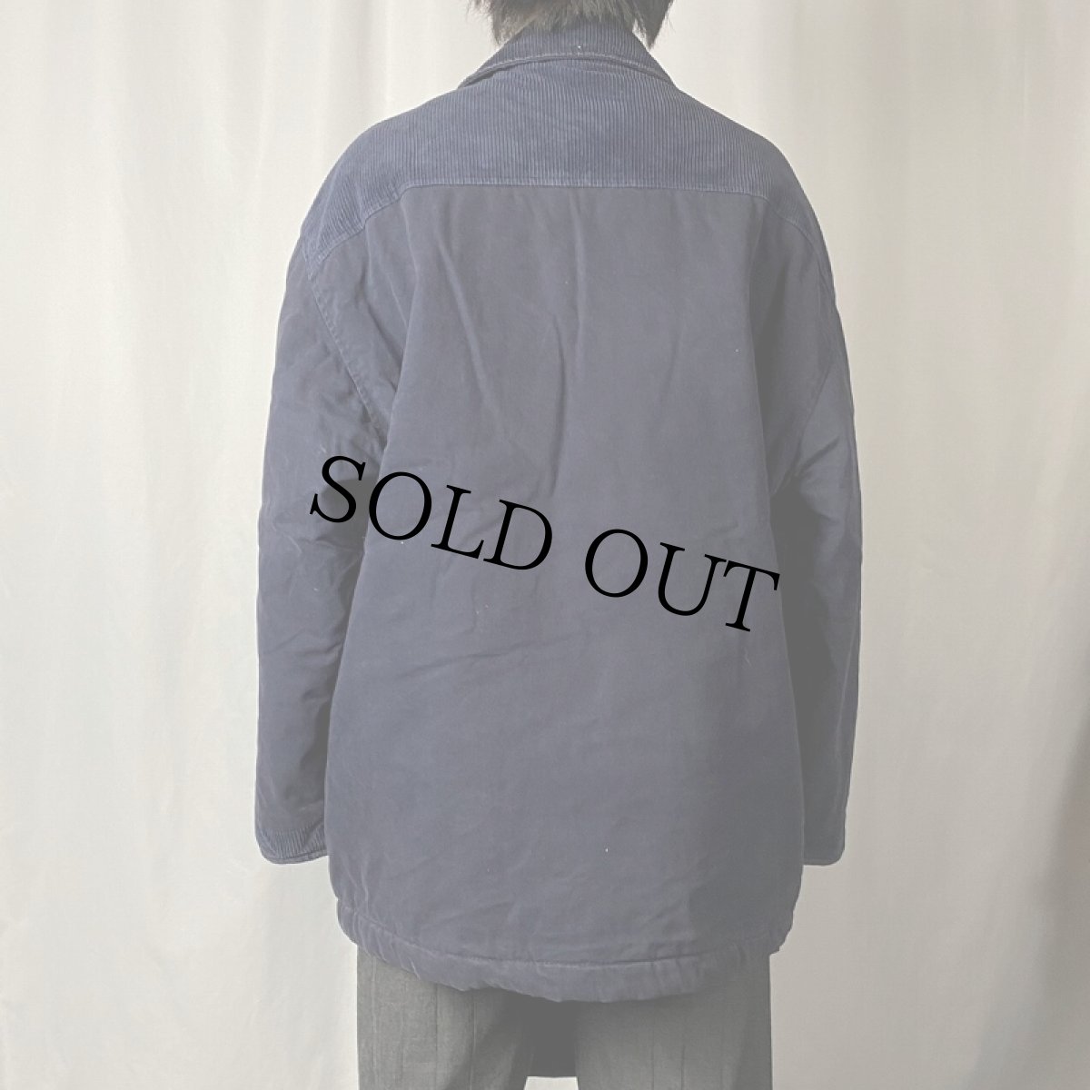 画像3: TRAIN ダック×コーデュロイ 中綿入りファイヤーマンジャケット NAVY M (3)