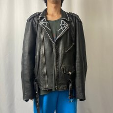 画像3: ELITE LEATHERS ハンドペイント ダブルライダースジャケット XXL (3)