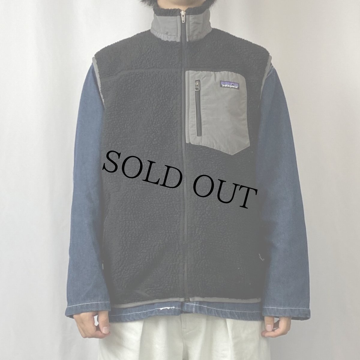 画像2: 2011AW Patagonia レトロXフリースベスト BLACK L (2)