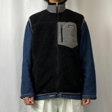 画像2: 2011AW Patagonia レトロXフリースベスト BLACK L (2)