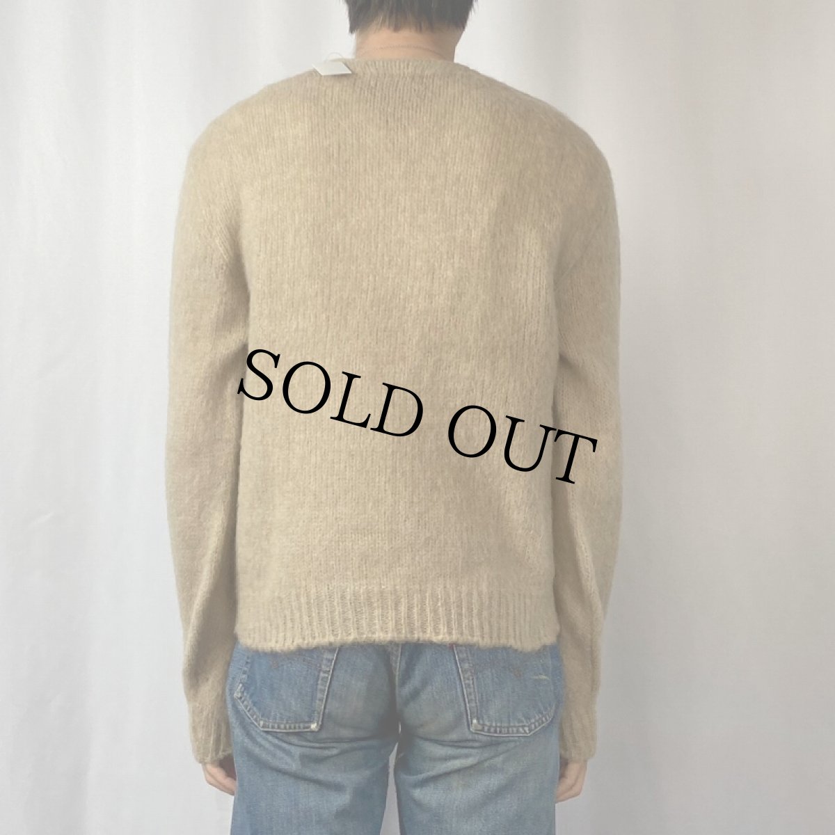 画像5: 60's h.i.s モヘア×アルパカ Vネックニットセーター M (5)