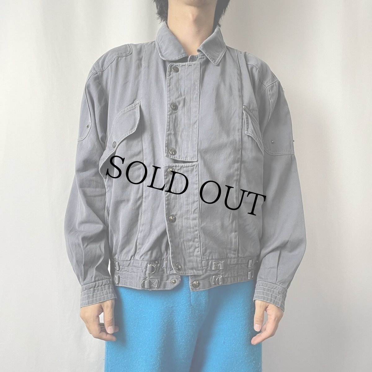 画像2: ROUMANIE製 デザインコットンジャケット XL (2)