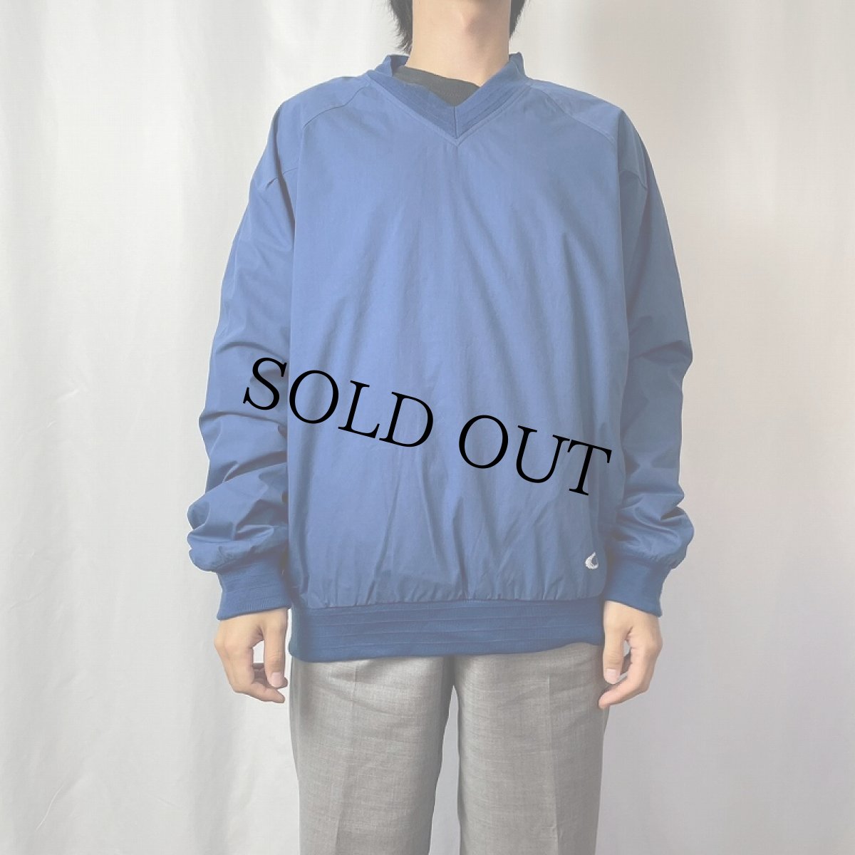 画像2: OAKLEY ロゴ刺繍 Vネック プルオーバー M (2)